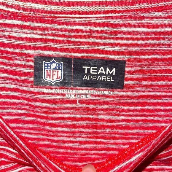 NFL Team Apparel Womens New England Patriots Space Dye T-Shirt Red Size Large - Picture 5 of 8